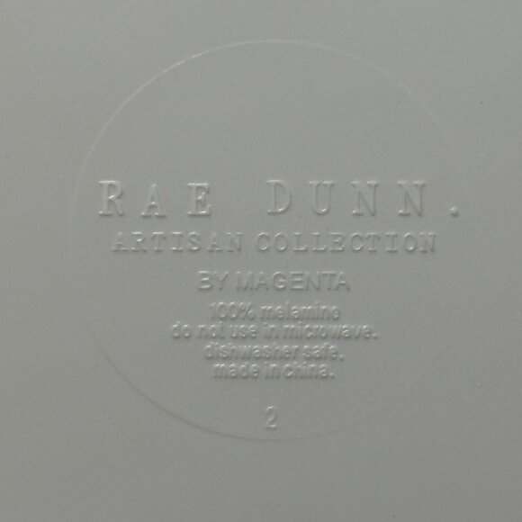 Rae Dunn set of 4 Melamine summertime Artisan Collection 10” fluted edge plates - Picture 7 of 9